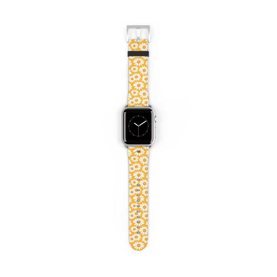 Daisy Chain - Apple Watch Band - Floral Watch Band - Yellow Daisy Pattern Apple Watch Strap