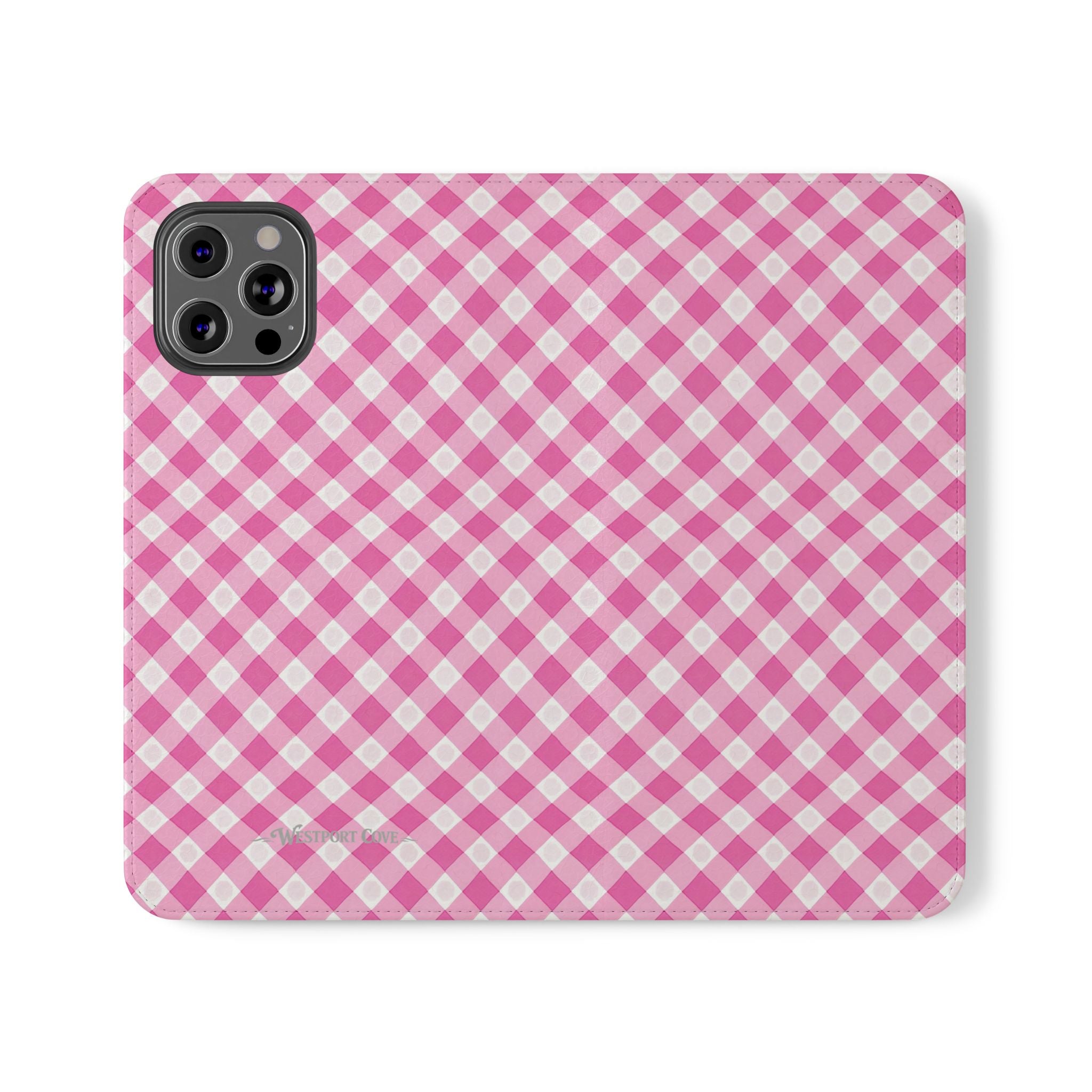 Pink Gingham - Flip Case – Wallet Flip Case with Card Slots