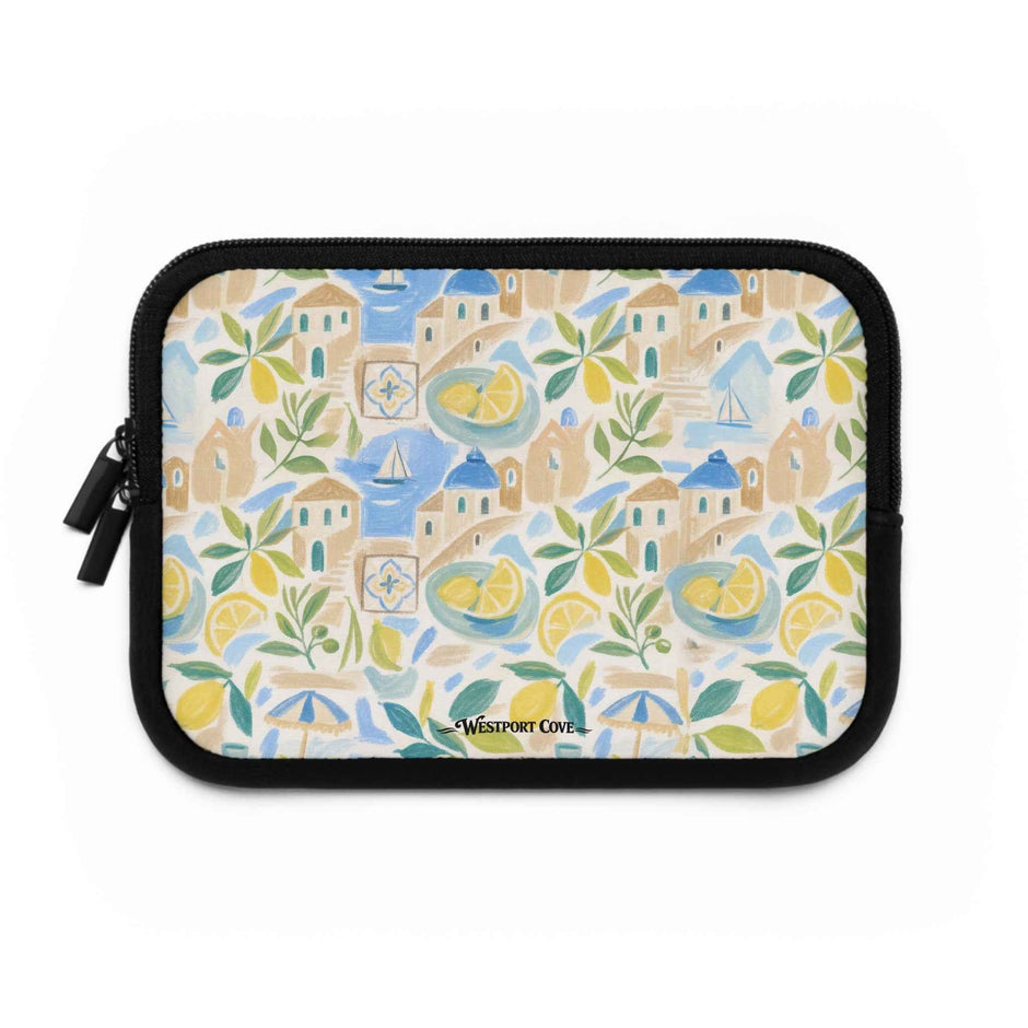 Mediterranean Lemon Laptop Sleeve & Seaside Pattern
