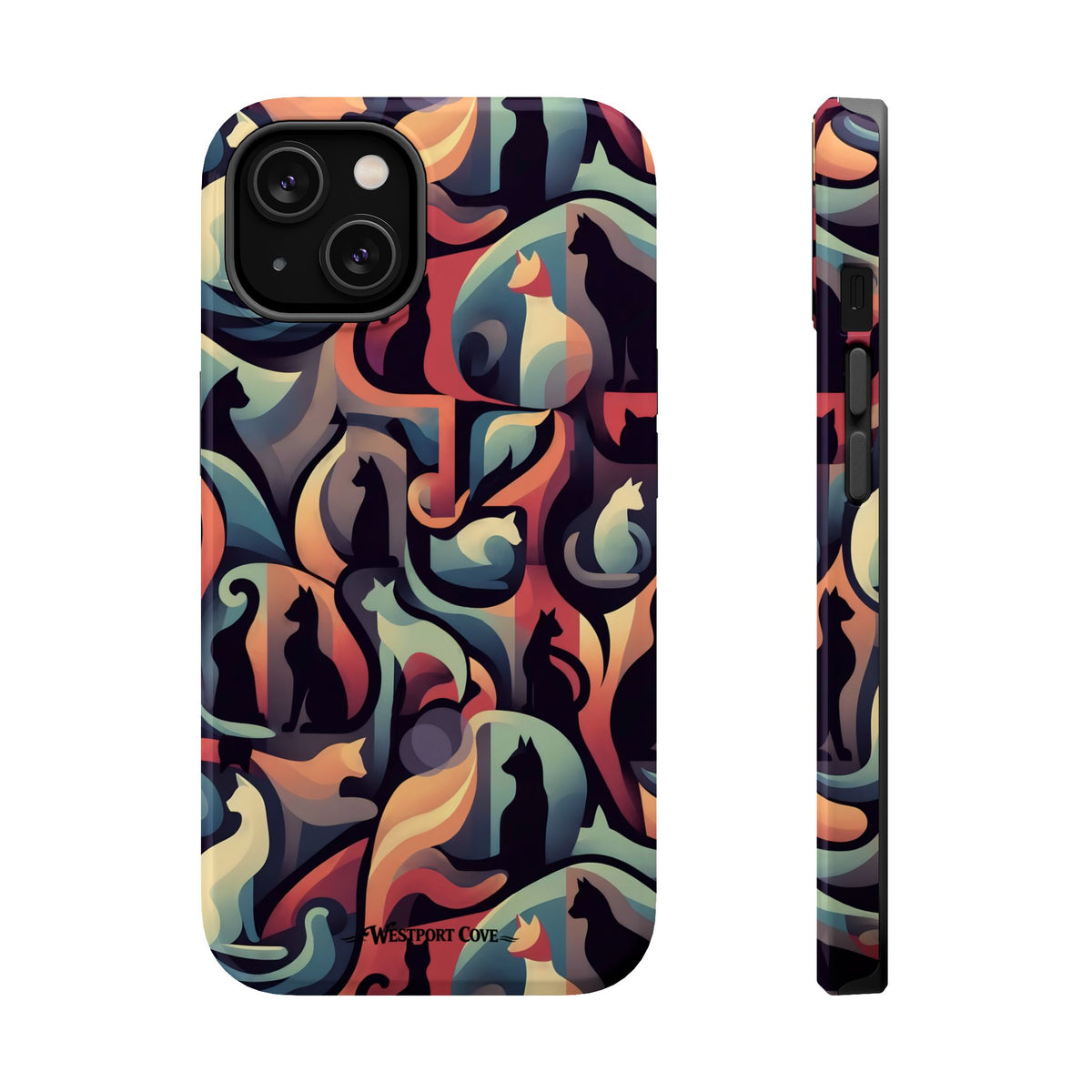 Camo Cats - Extreme Impact MagSafe Phone Case — Abstract Cat Pattern