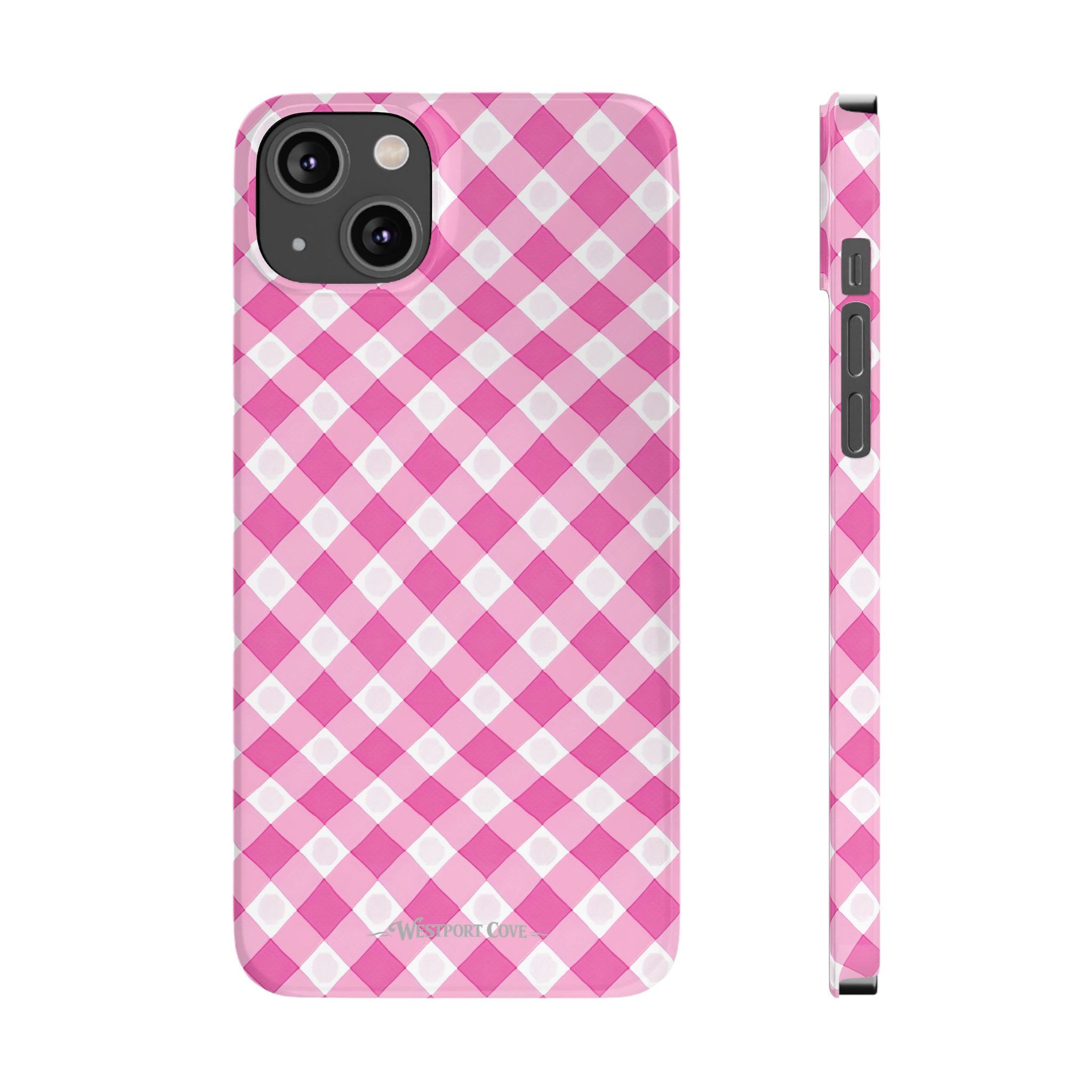 Pink Gingham - Essential Phone Case - Lightweight Protective Cover