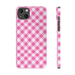 Pink Gingham - Essential Phone Case - Lightweight Protective Cover
