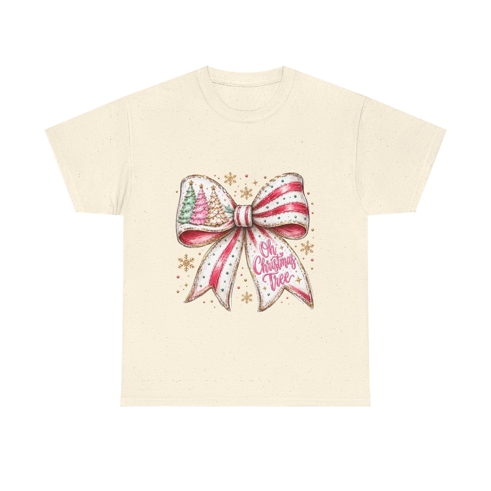 Christmas Bow T-Shirt — 'Oh Christmas Tree' Festive Holiday Tee