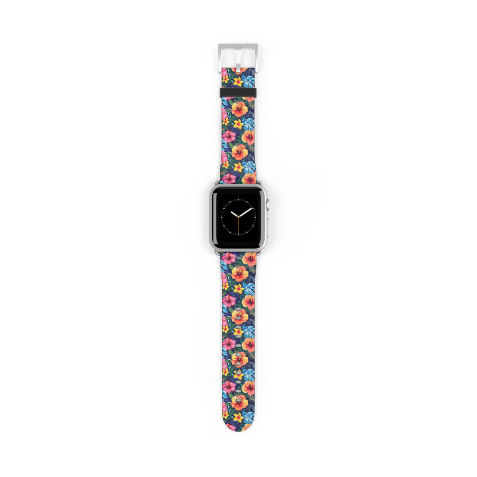 Floral Hibiscus - Apple Watch Band -Colorful Tropical Watch Strap