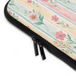 Floral Stripe Laptop Sleeve — Pastel Vintage Flower Case