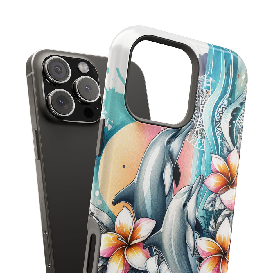 Dolphin Floral Extreme Impact MagSafe Phone Case