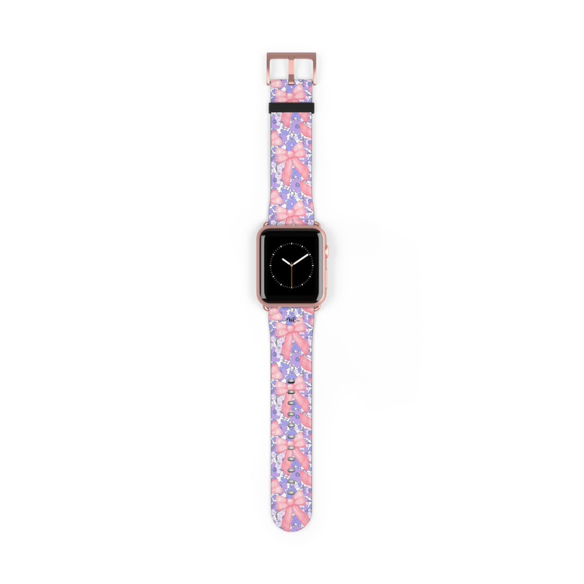 Bow Floral - Ribbon Pattern Apple Watch Band — Pastel Pink & Lavender Watch Strap