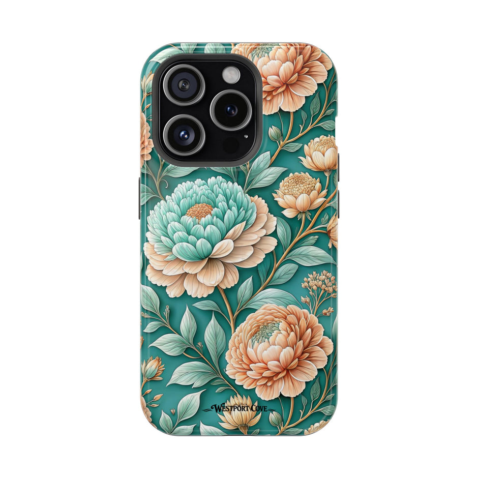 Teal Peony - Extreme MagSafe Phone Case