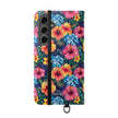 Tropical Hibiscus Flip Phone Case — Floral Wallet Flip Case with Card Slots