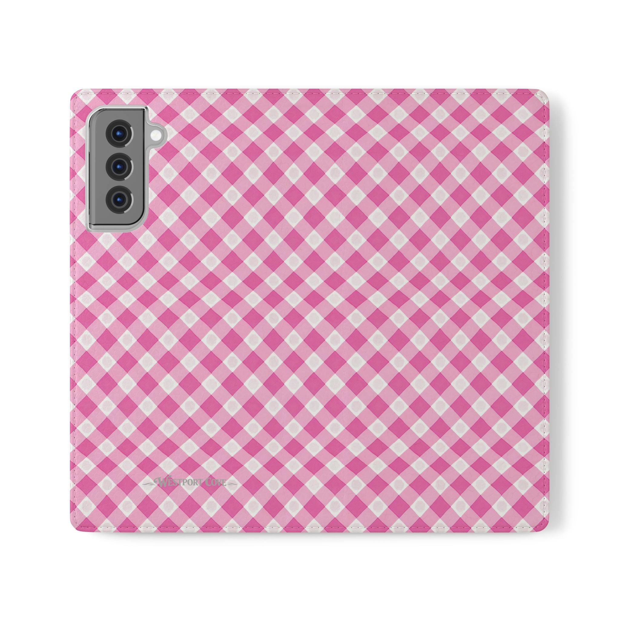 Pink Gingham - Flip Case – Wallet Flip Case with Card Slots