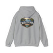 Westport Cove Hoodie — Scenic Lake Cabin Vintage Logo Hooded Sweatshirt