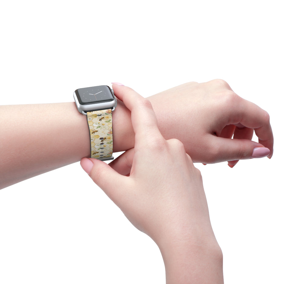 Honeycomb Heaven - Honeybee Apple Watch Band— Bee & Honeycomb Pattern Apple Watch Strap