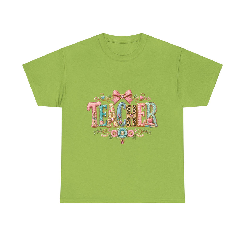 Teacher Floral Graphic Tee — Vintage Bow & Floral 