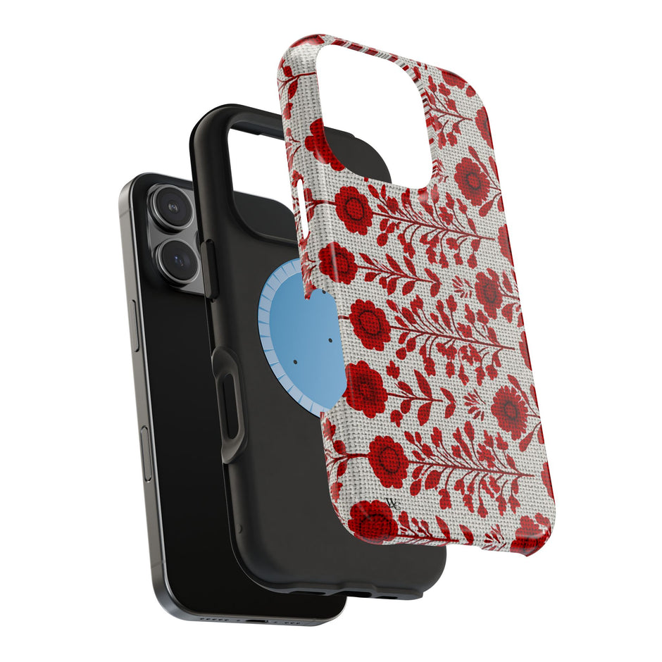 Red Scandi Floral - Extreme Impact MagSafe Phone Case
