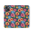 Tropical Hibiscus Flip Phone Case — Floral Wallet Flip Case with Card Slots