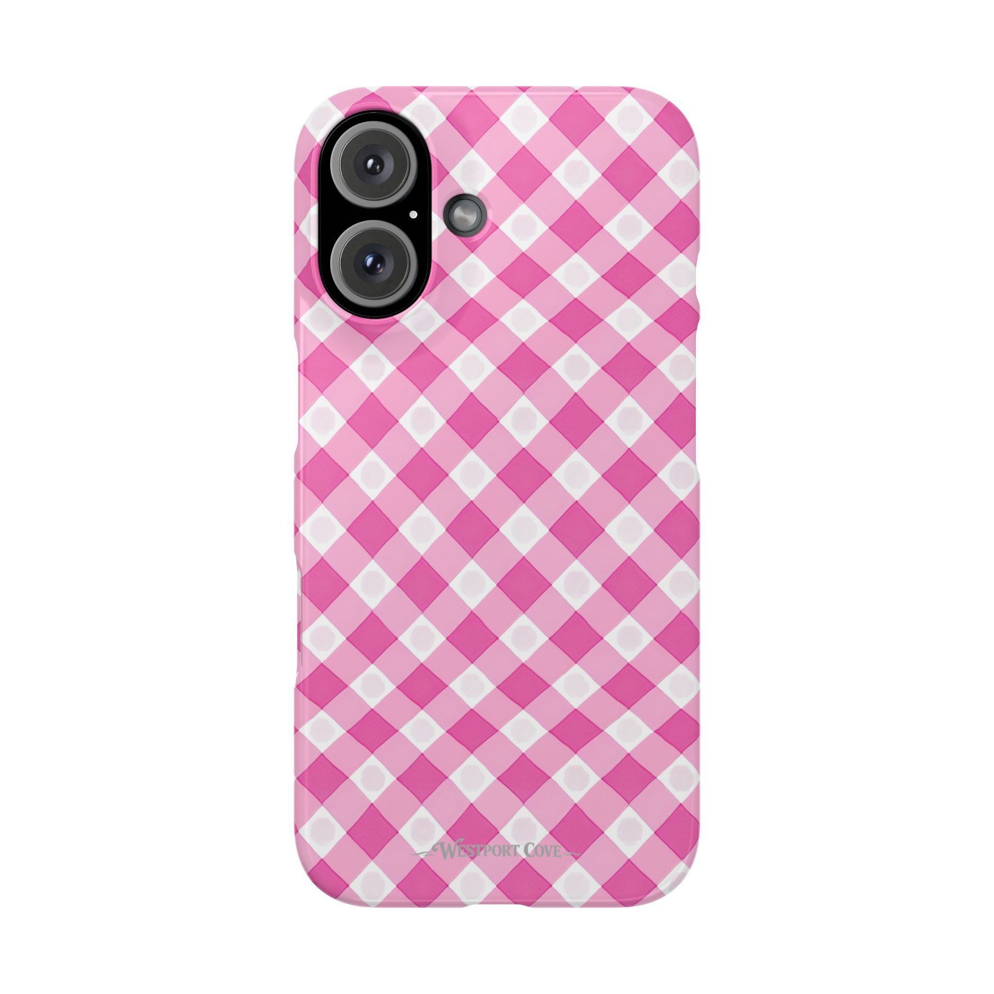 Pink Gingham - Essential Phone Case - Lightweight Protective Cover