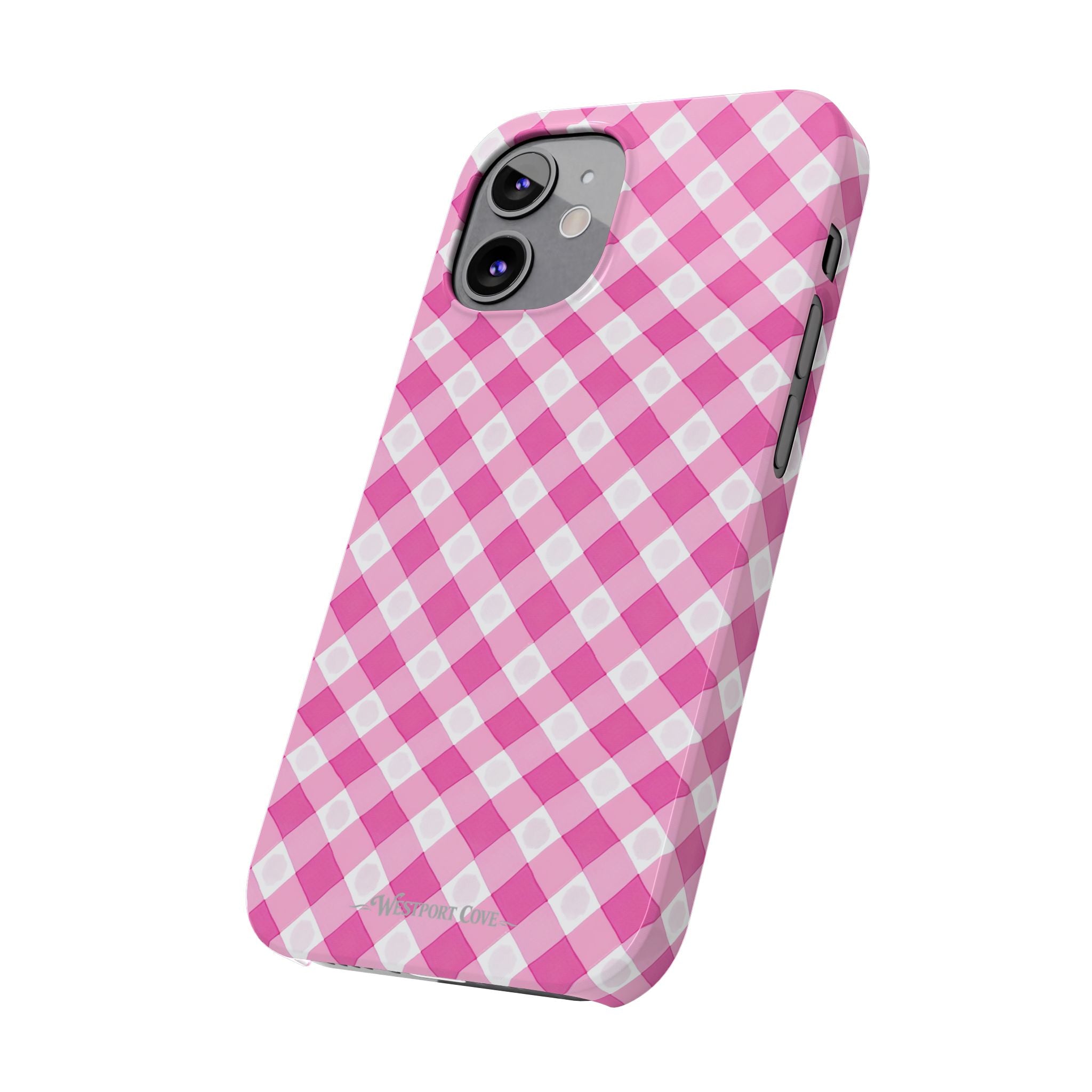 Pink Gingham - Essential Phone Case - Lightweight Protective Cover
