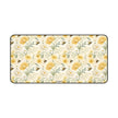 Bumble - Floral Yellow Rose Desk Mat — Vintage Garden Mousepad for Home Office