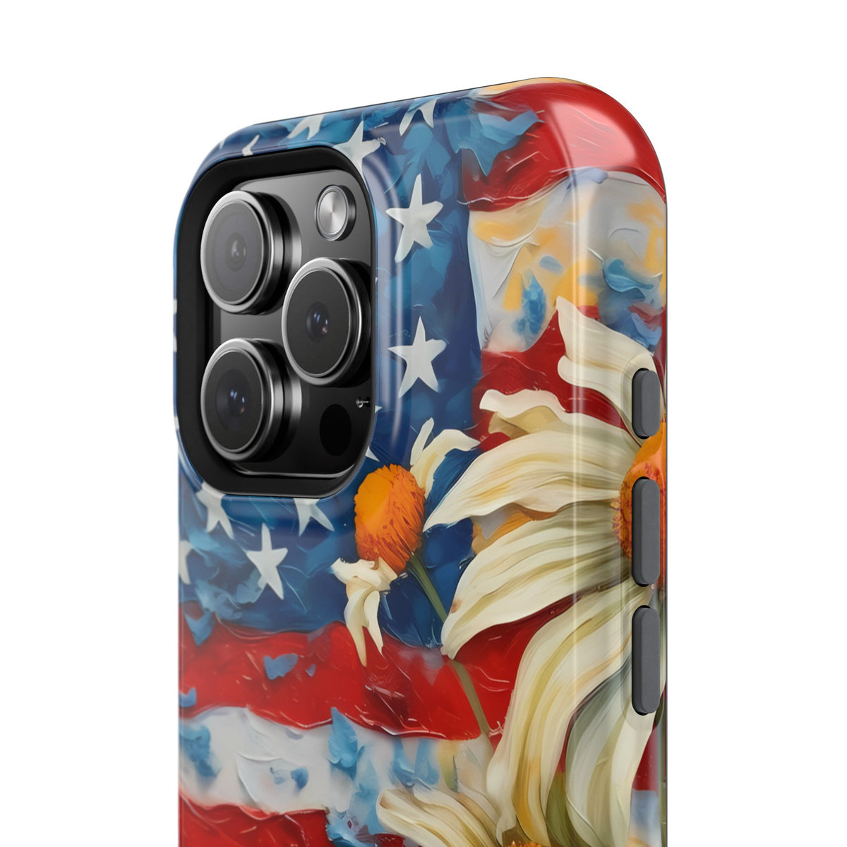 Patriotic Daisy - American Flag  - Extreme Impact MagSafe Phone Case