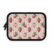 Strawberry Gingham Laptop Sleeve — Cute Pink Floral Laptop Case