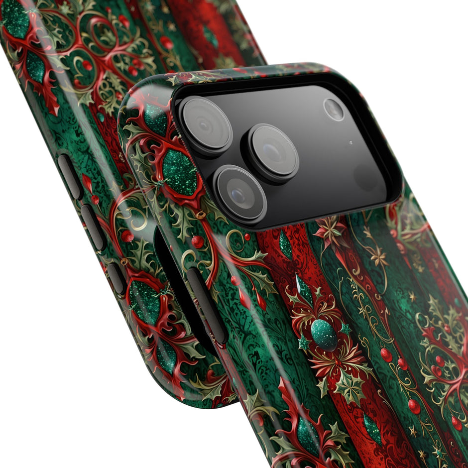 Vintage Gothic Christmas Filigree Pattern Extreme Impact MagSafe Phone Case