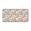 Floral Paint Desk Mat — Pastel Rose Pattern Office Mousepad