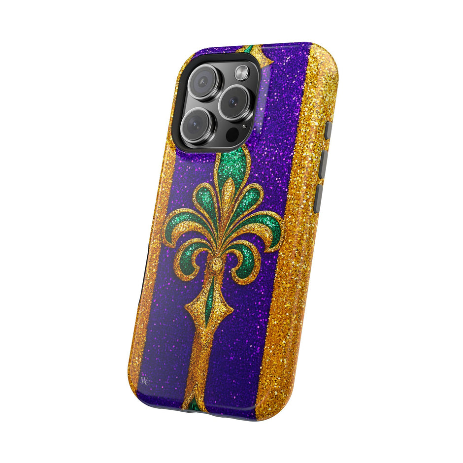 Mardi Gras Glitter Fleur - Extreme Impact MagSafe Phone Case