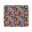 Tropical Hibiscus Flip Phone Case — Floral Wallet Flip Case with Card Slots
