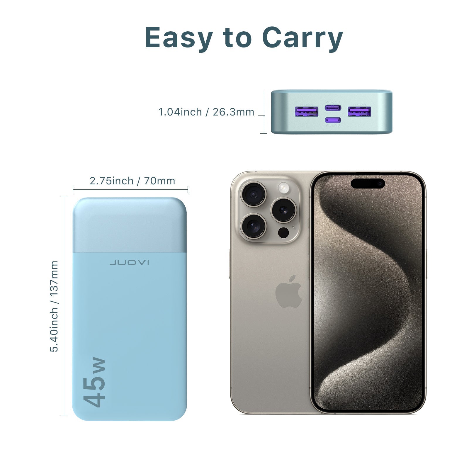 45W PD Fast Charging 20000mAh Power Bank USB-C QC3.0 - Westport Cove
