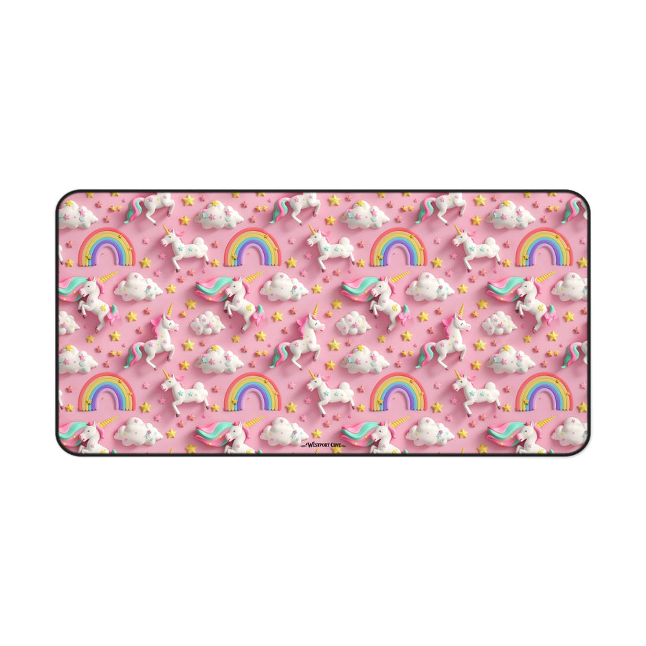 Unicorn Dance Desk Mat — Pink Cute Gaming & Office Mouse Pad