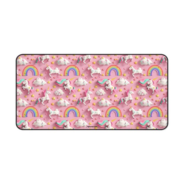 Unicorn Dance Desk Mat — Pink Cute Gaming & Office Mouse Pad