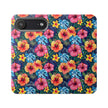 Tropical Hibiscus Flip Phone Case — Floral Wallet Flip Case with Card Slots