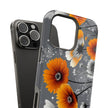 Floral Orange & Gray - Extreme Impact MagSafe Phone Case