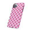 Pink Gingham - Essential Phone Case - Lightweight Protective Cover