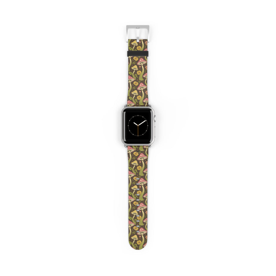 Magic Mushroom - Apple Watch Band  - Vintage Forest Fungi Apple Watch Strap