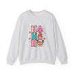 Holiday 'HO HO HO' Cute Reindeer & Gingerbread Crewneck Sweatshirt
