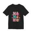 Ho Ho Ho Cute Christmas Tee — Pink Tree, Gingerbread & Reindeer Holiday Shirt