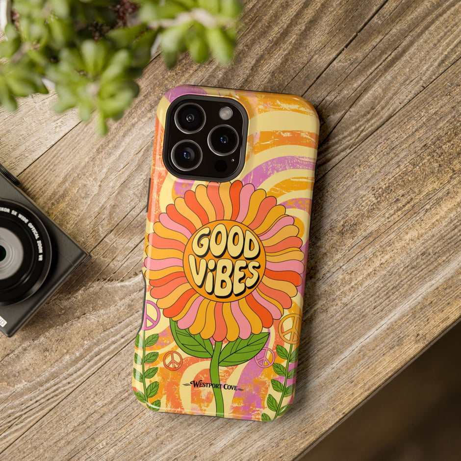 Good Vibes Retro Flower Extreme Impact MagSafe Phone Case