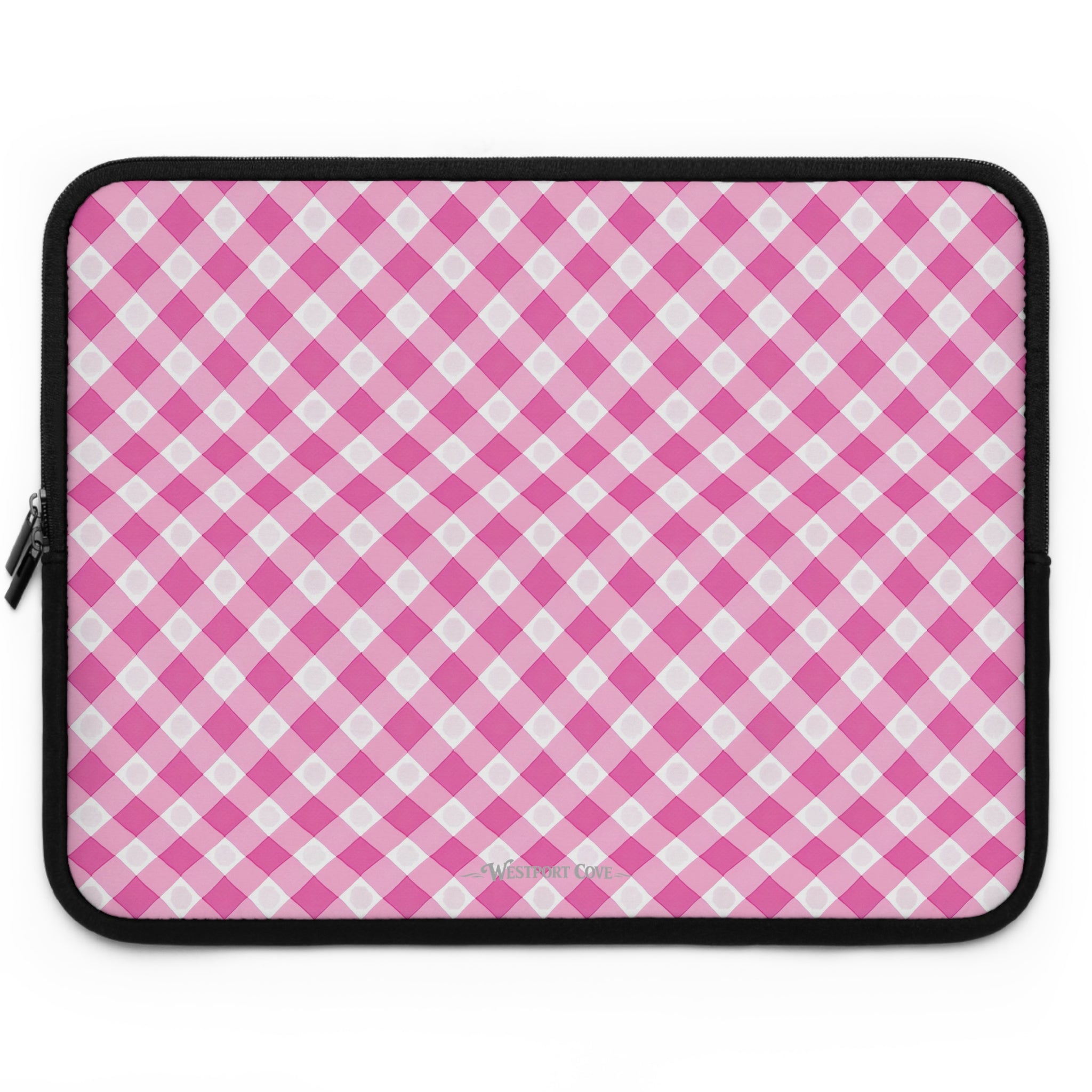 Pink Gingham  - Laptop Sleeve — Cute Plaid Protective Case