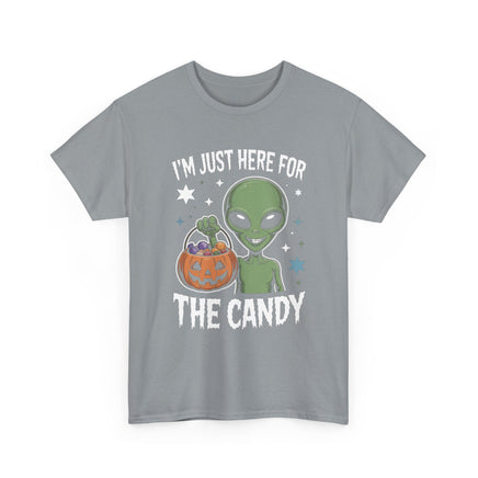Halloween Alien T-Shirt - "I'm Just Here for the Candy" Cute Spooky Tee