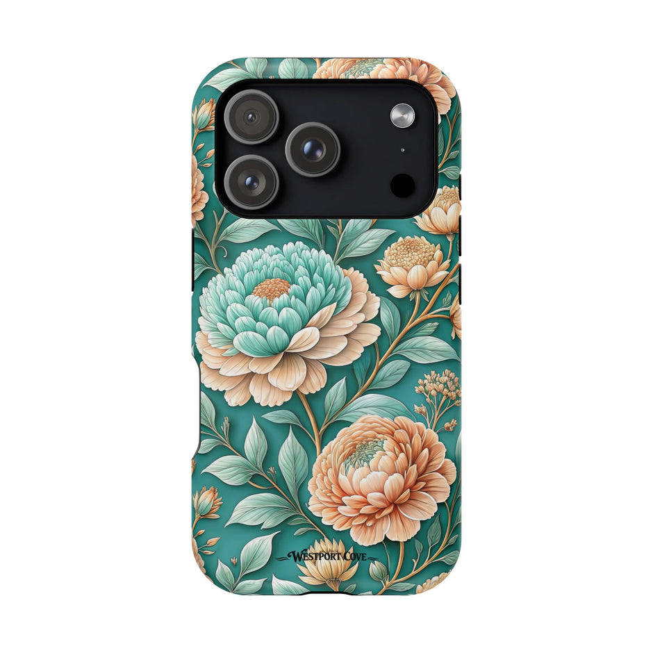Teal Peony - Extreme MagSafe Phone Case