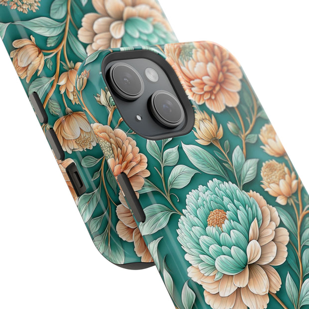 Teal Peony - Extreme MagSafe Phone Case