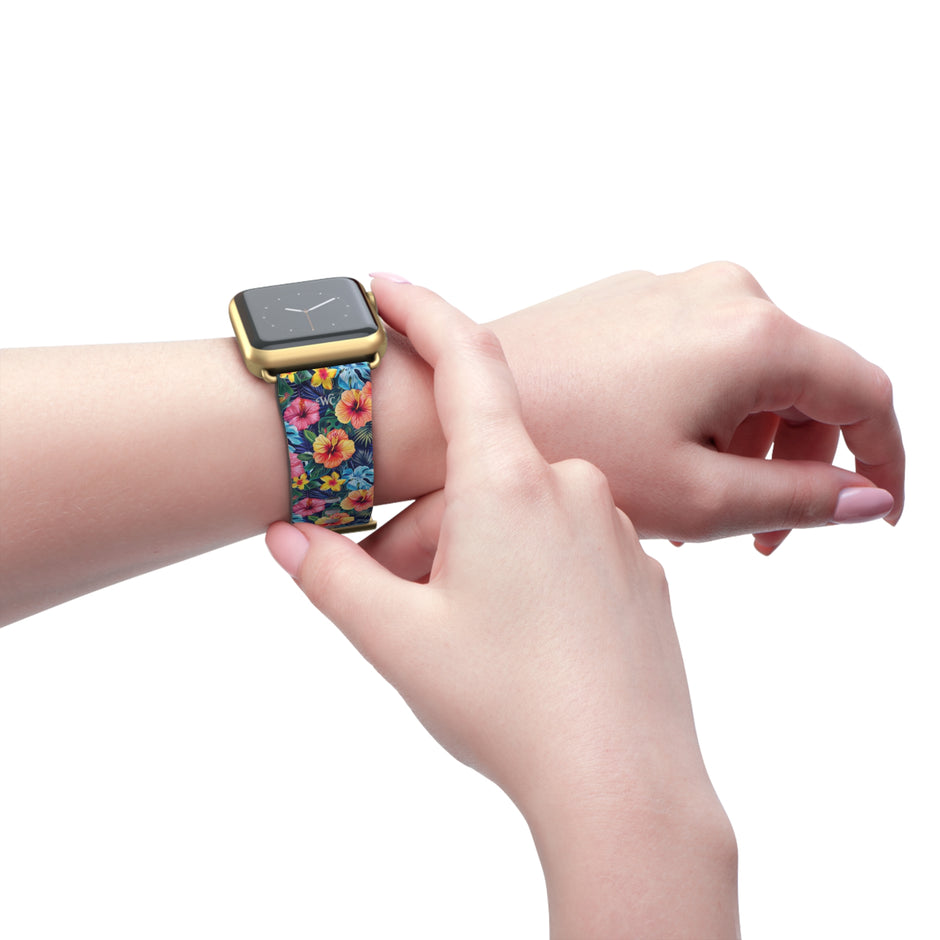 Floral Hibiscus - Apple Watch Band -Colorful Tropical Watch Strap