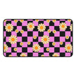 Daisy Checkerboard Desk Mat — Pink & Black Floral Mouse Desk Pad