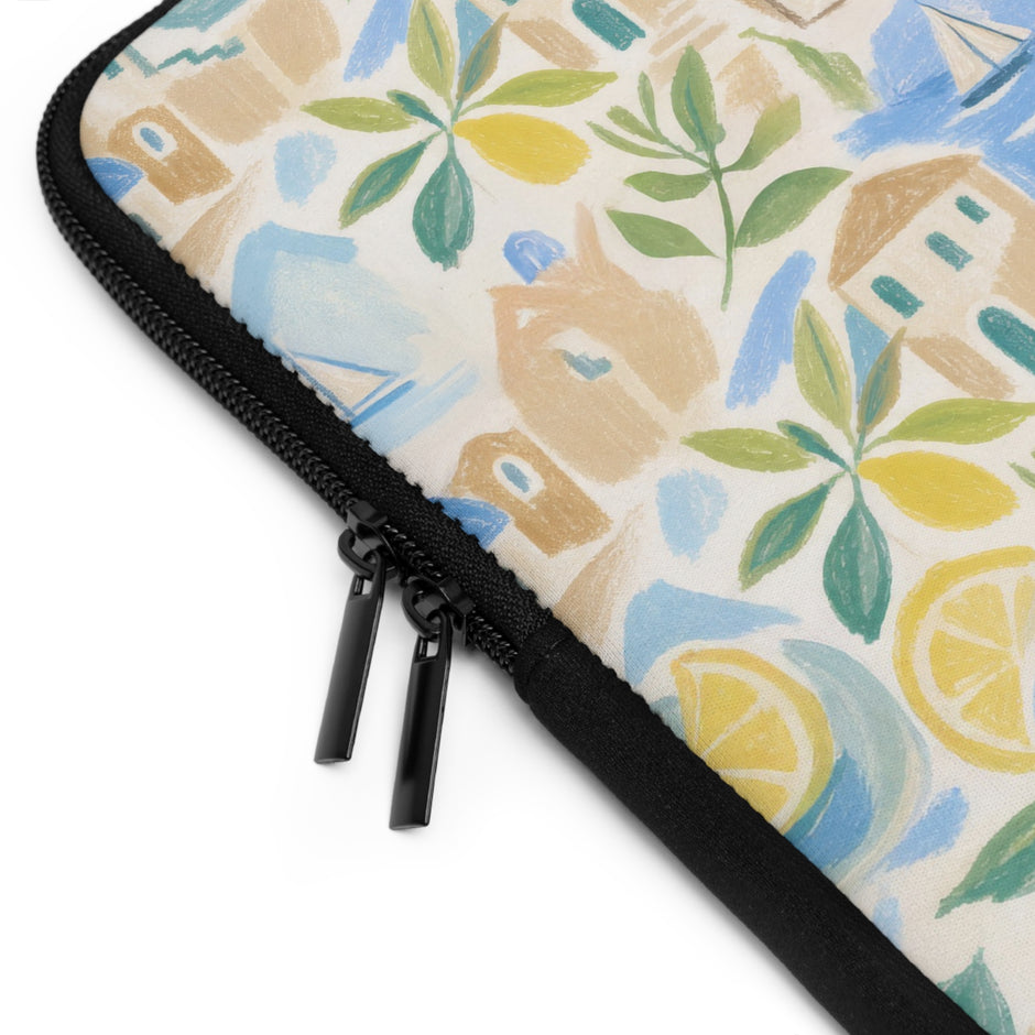 Mediterranean Lemon Laptop Sleeve & Seaside Pattern