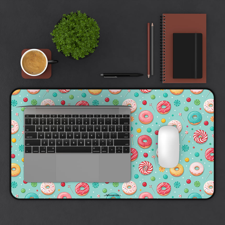 Donut Disturb Desk Mat — Cute Pastel Gaming/Workspace Mouse Pad