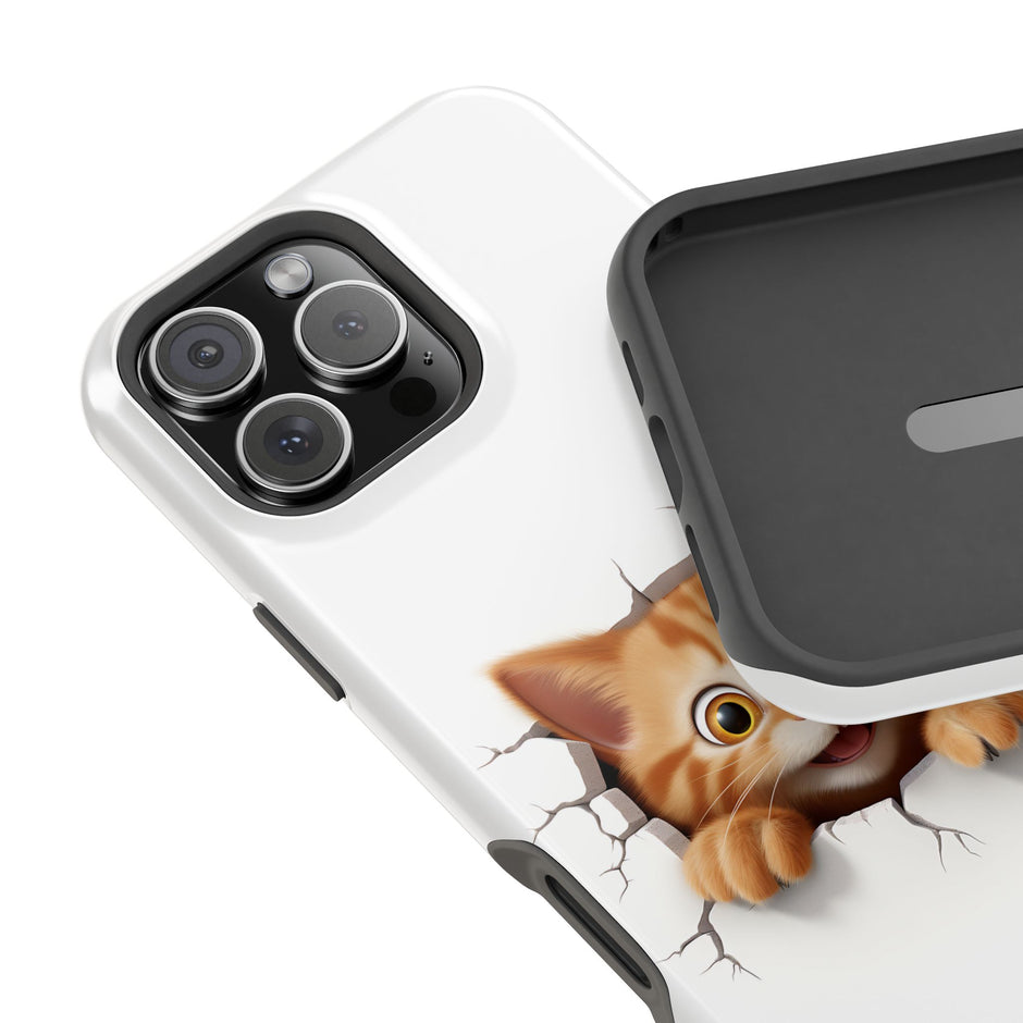 Adorable Peeking Kitten - Extreme Impact MagSafe Phone Case