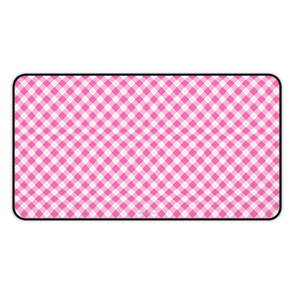 Pink Gingham - Launch Pad - Desk Mat