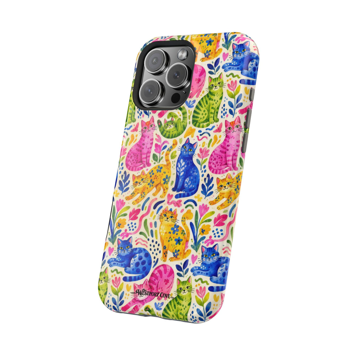 Pop Cats - Extreme Impact MagSafe Phone Case — Colorful Watercolor Cats
