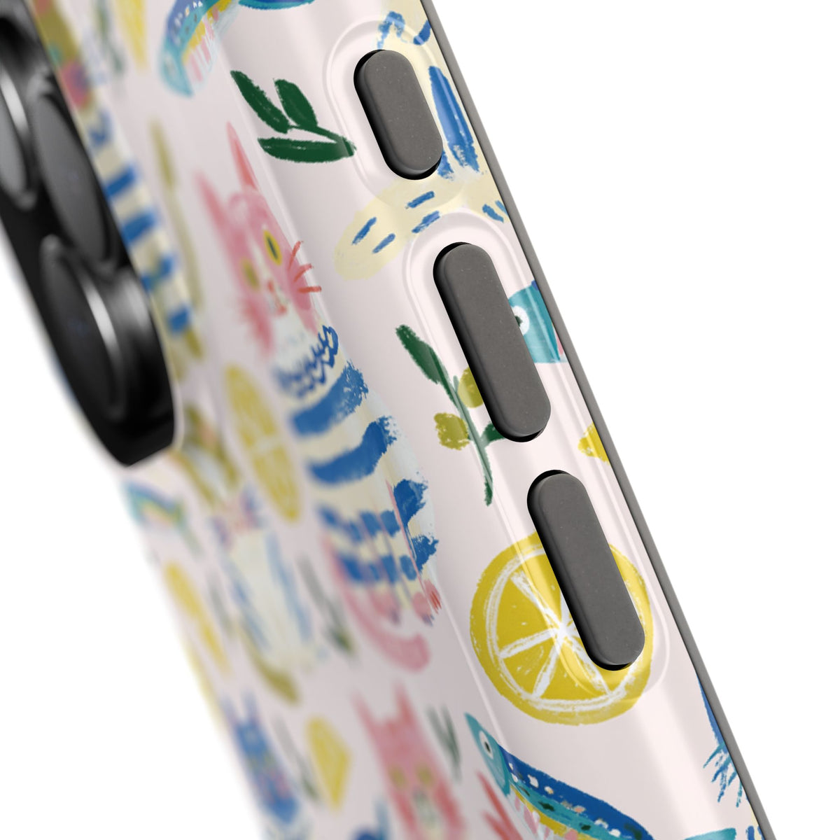 Watercolor Cats - Extreme Impact MagSafe Phone Case — Lemon Pattern